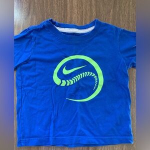 Nike Blue Tee with Neon Green Graphic